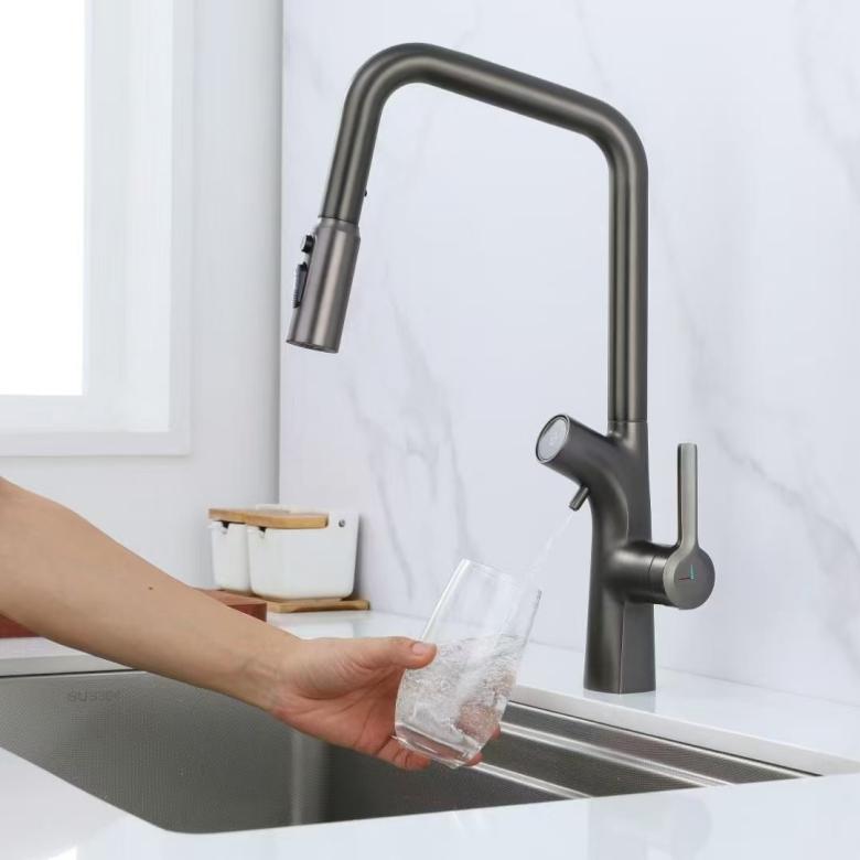 Vòi kéo màn hình kỹ thuật số có máy lọc nước tích hợp